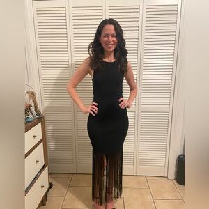 Bardot Tassel Fringe Knit Dress